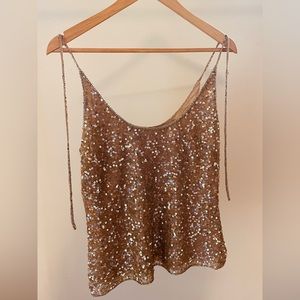 God Save LA Gold Sparkly Party Tank Vintage
